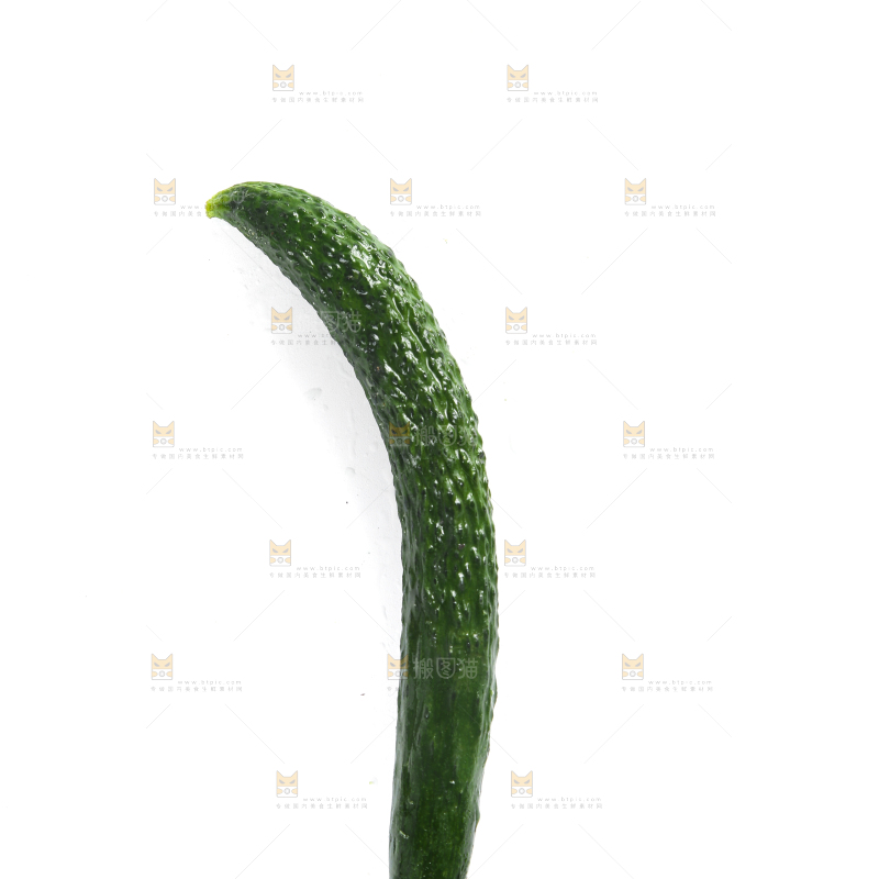 白底上摆放着新鲜黄瓜妞