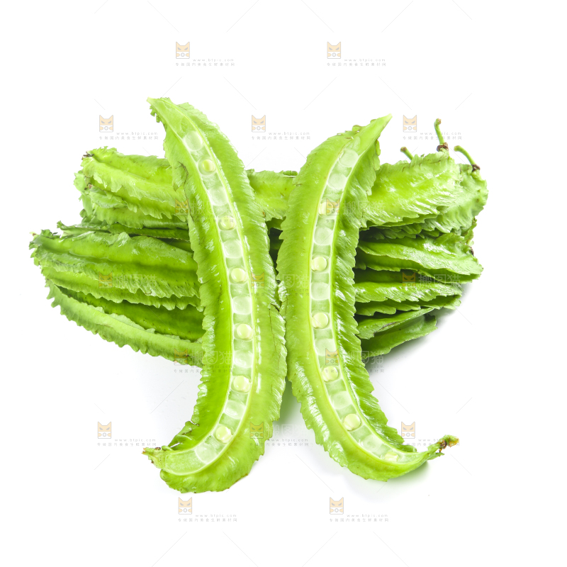 白底上摆放着四棱豆