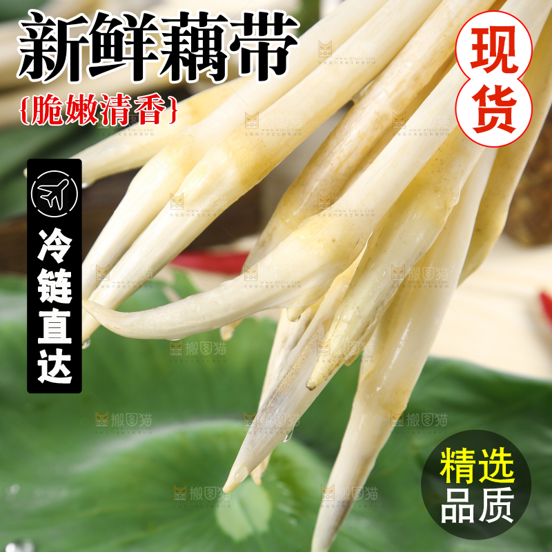 手里拿着一把新鲜藕带