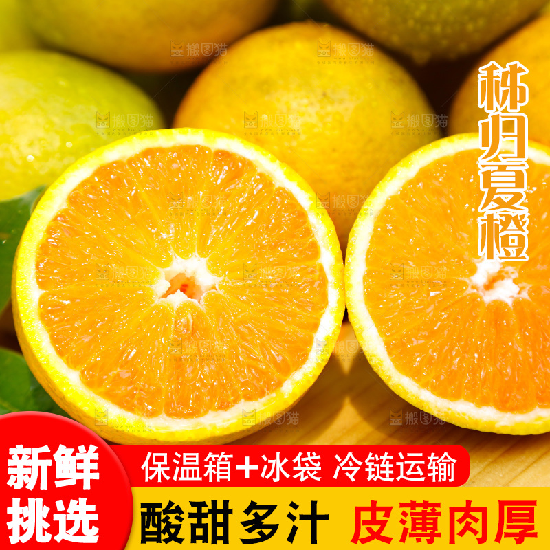 木底上摆放着湖北秭归夏橙