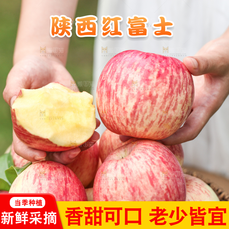 手里拿着烟台红富士