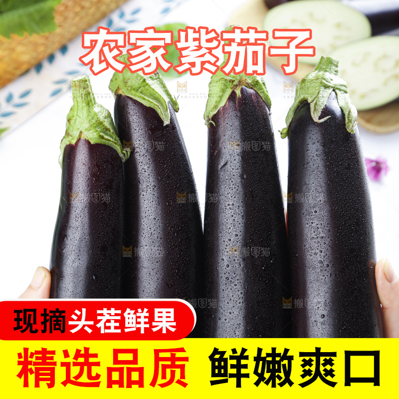 手里拿着茄子