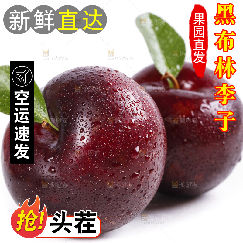 白底上放着智利黑布林李子