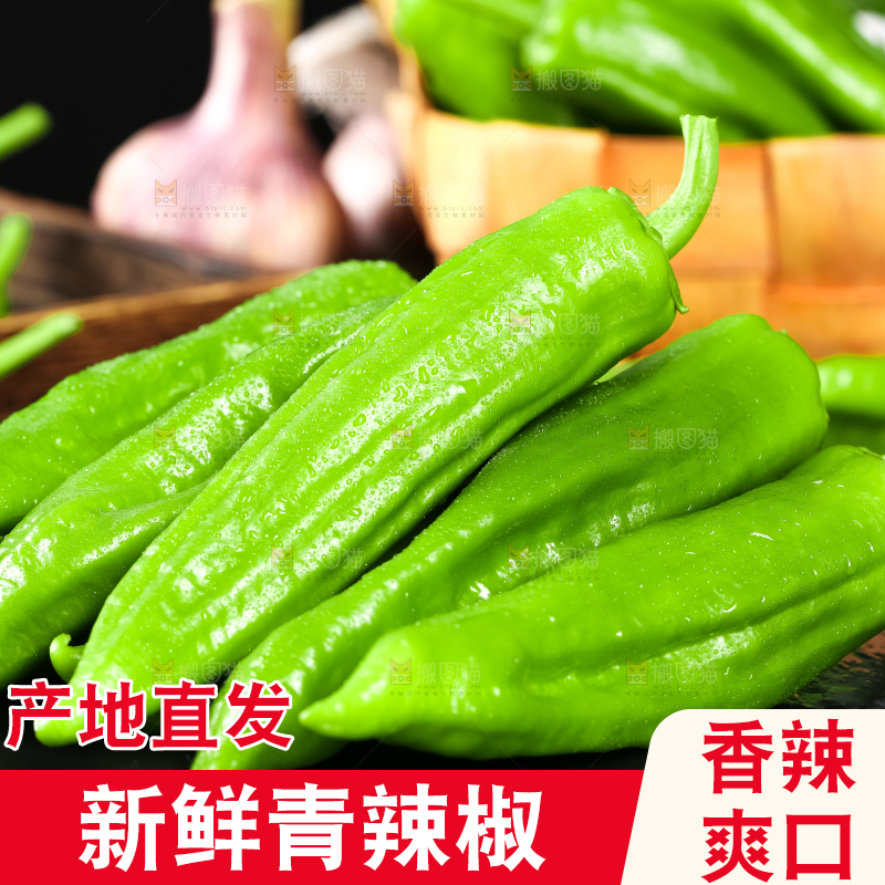 黑底上放着辣椒