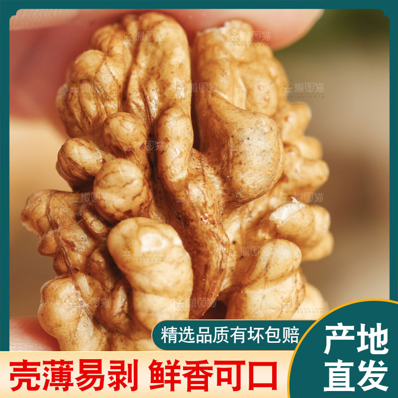 手里拿着山核桃