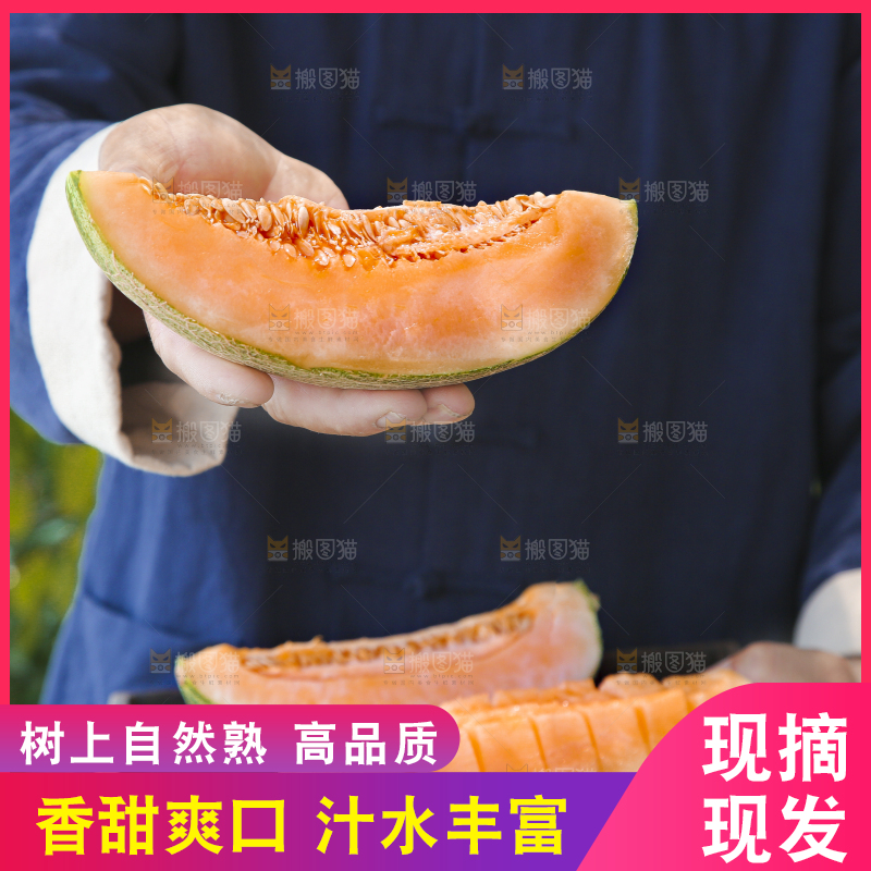 手里端着一盘哈密瓜