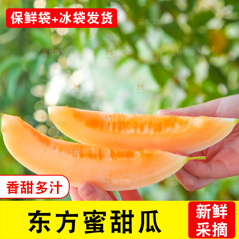 手里拿着甜瓜