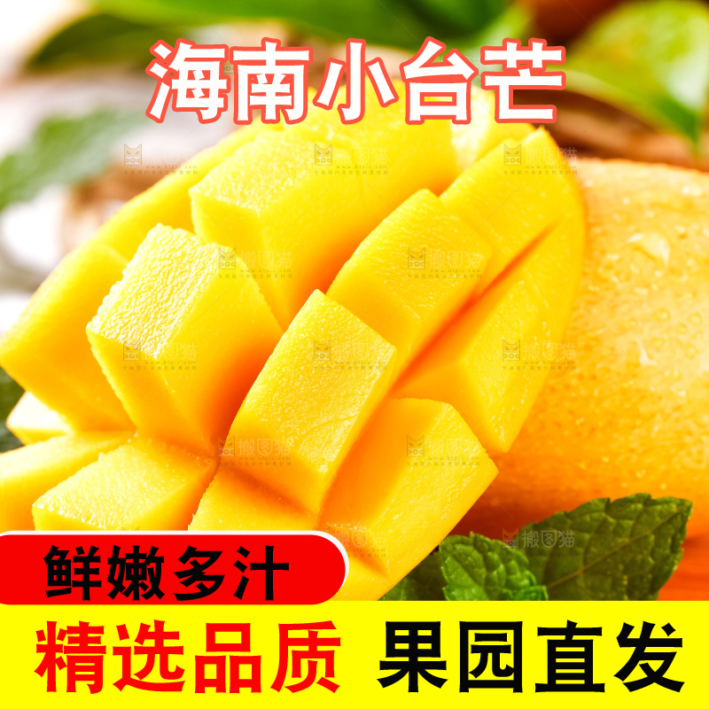 木底上摆放着海南台农芒果