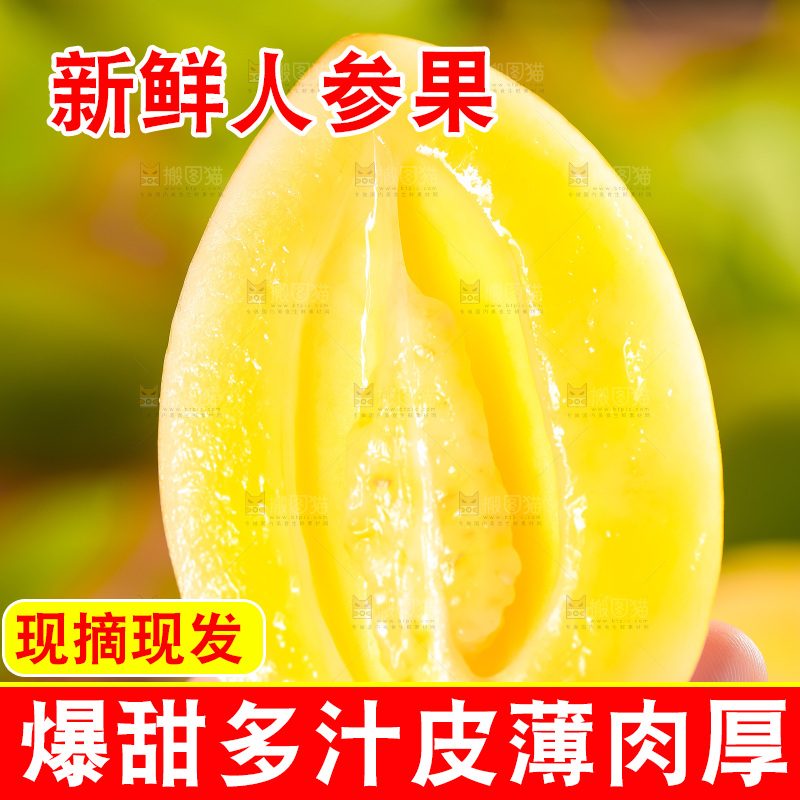 手里拿着黄心人参果