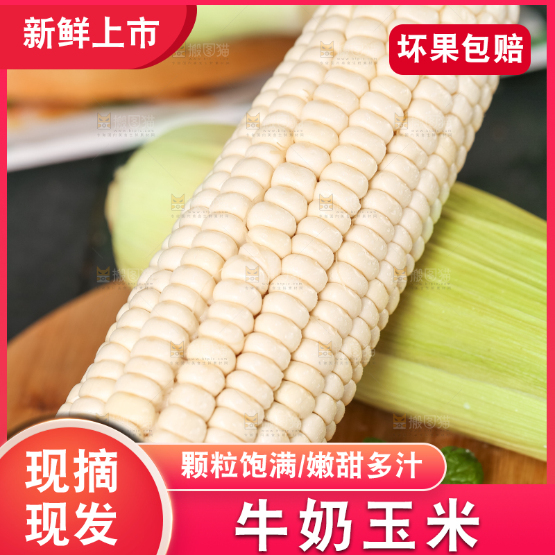 木板上摆放着漳州牛奶玉米