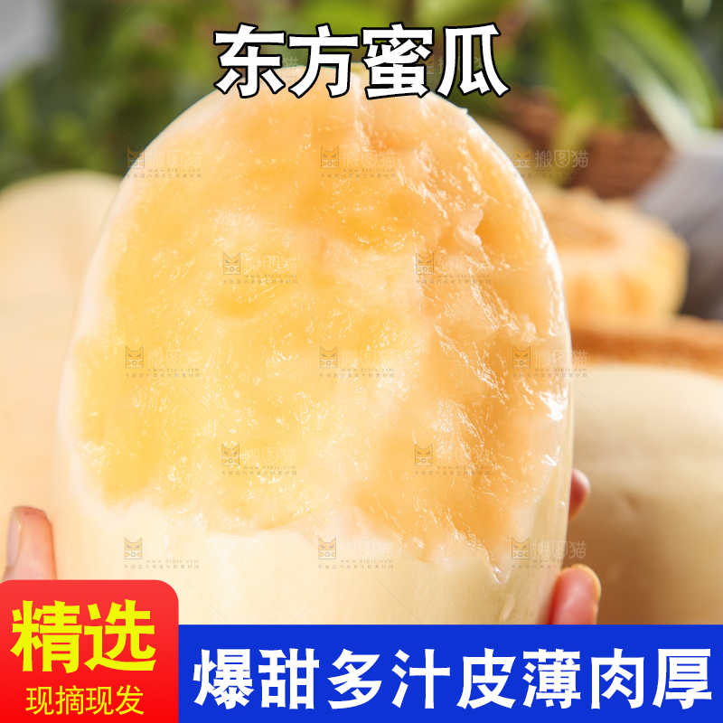 手里拿着蜜甜瓜