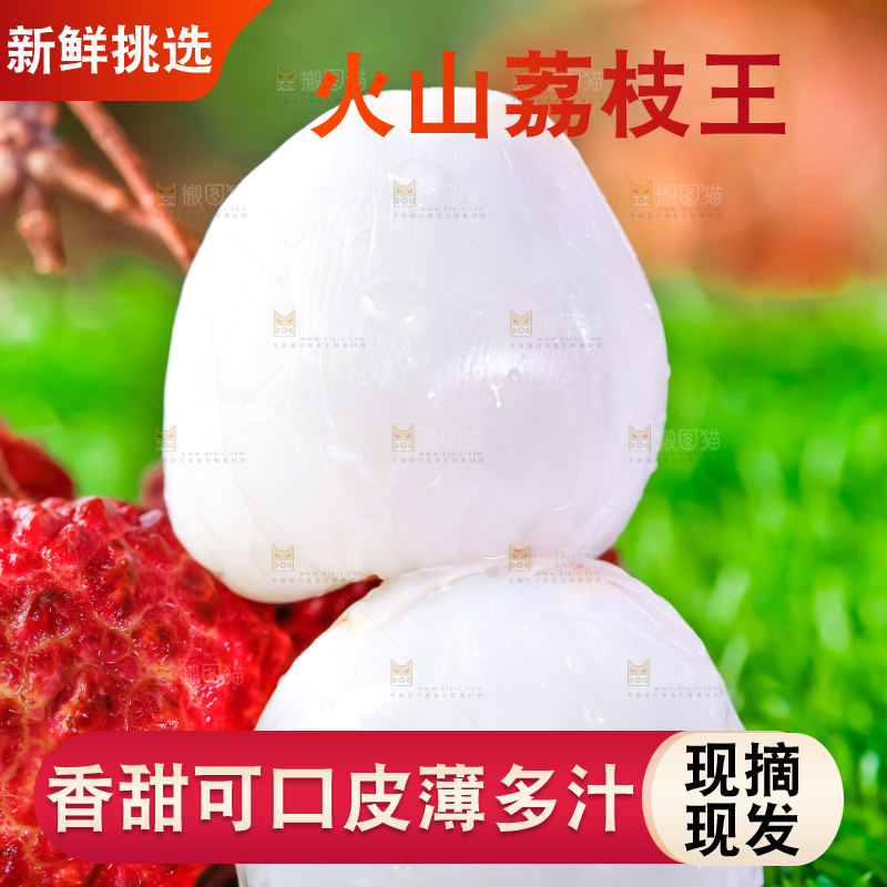 草地上摆放着荔枝王