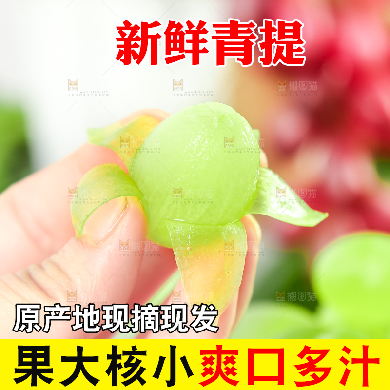手里拿着新鲜青提