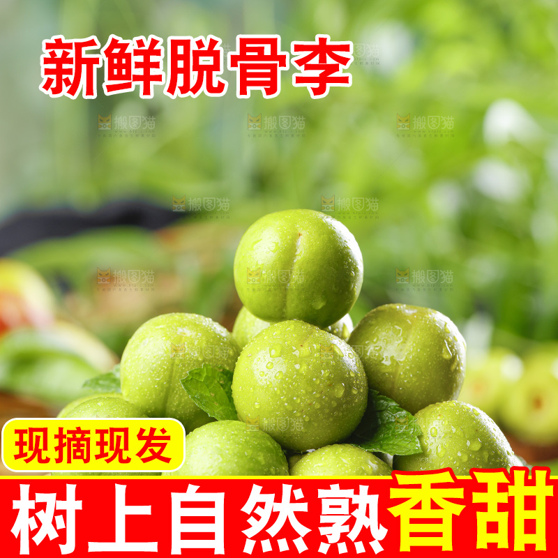 篮子里装着青脆李