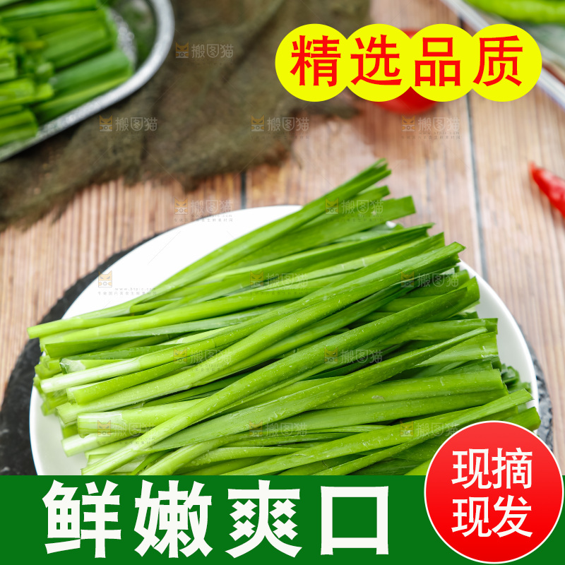 盘子里装着嫩韭菜