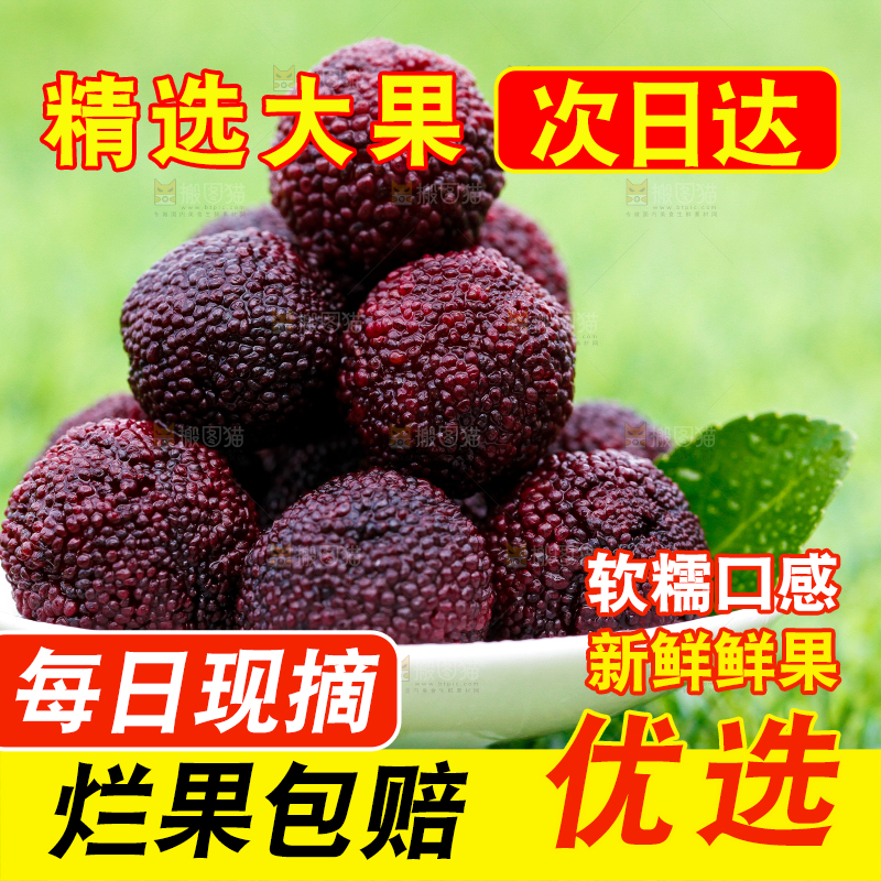 碟子里装着杨梅