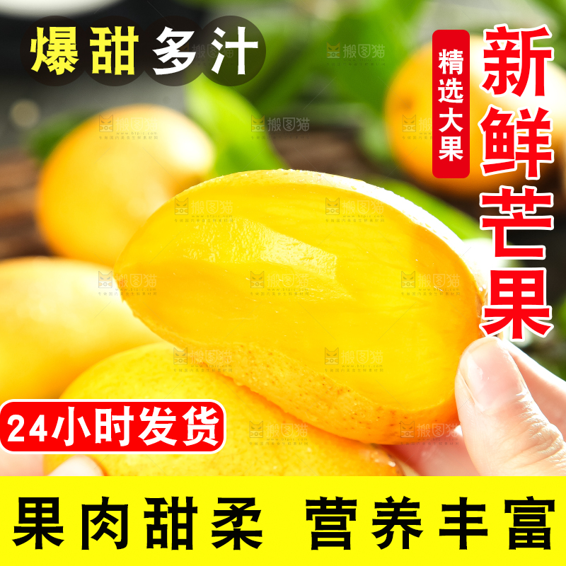 手里拿着台农芒果