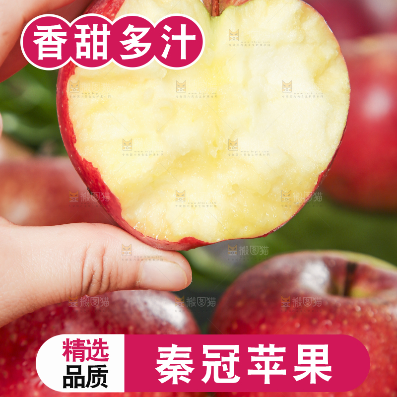 手里拿着秦冠苹果