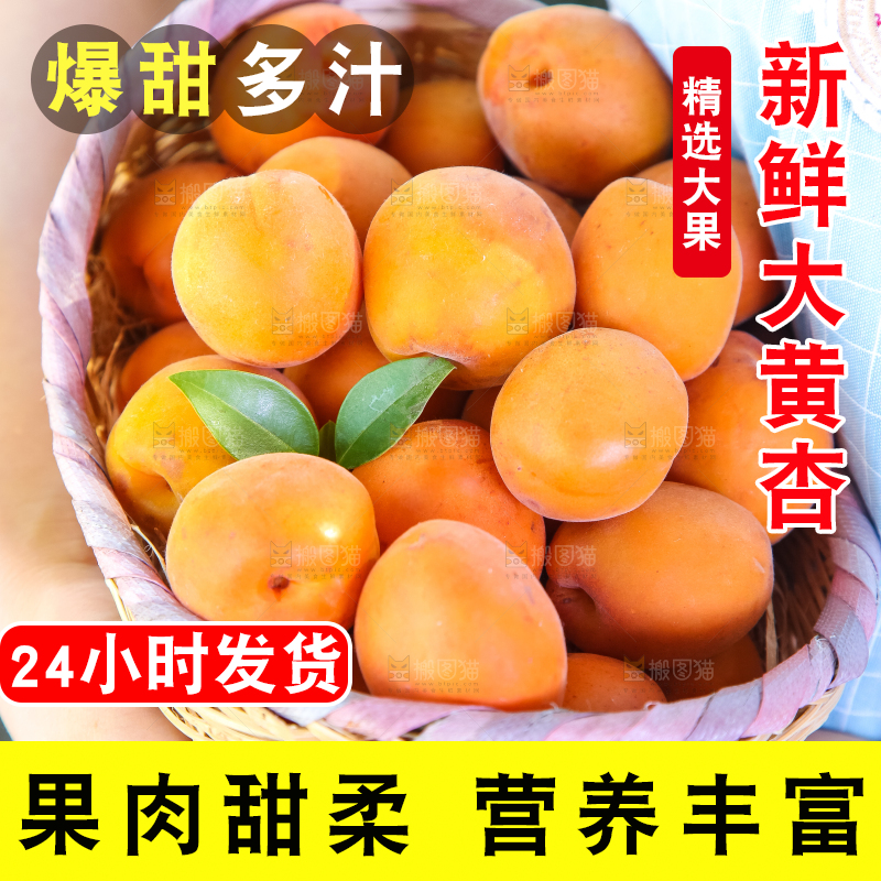 手里拿着一篮大黄杏