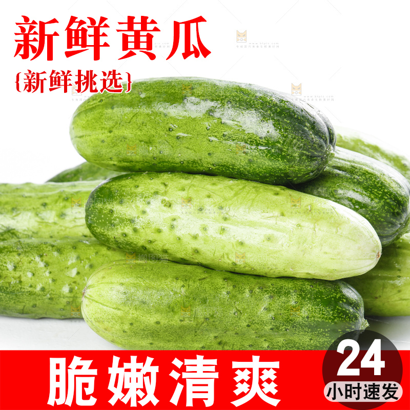 白底上放着刺黄瓜