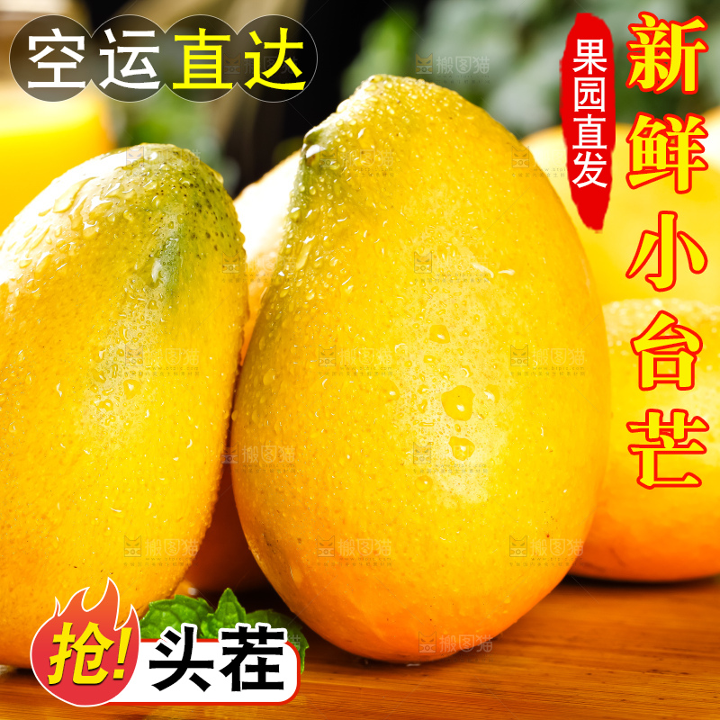 木底上摆放着海南小台农芒果