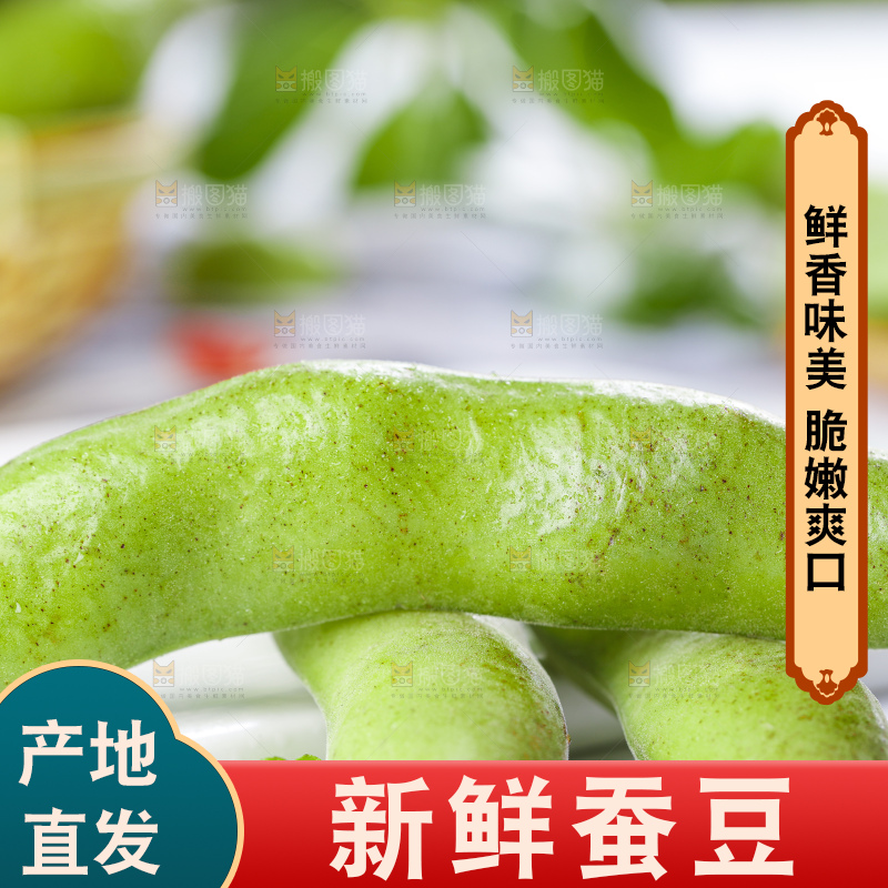 白底上放着青胡豆