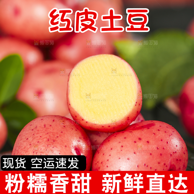 木底上摆放着云南红皮土豆