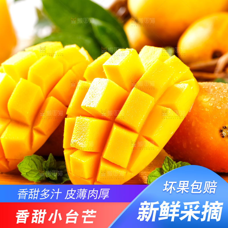 木底上摆放着海南台农芒果