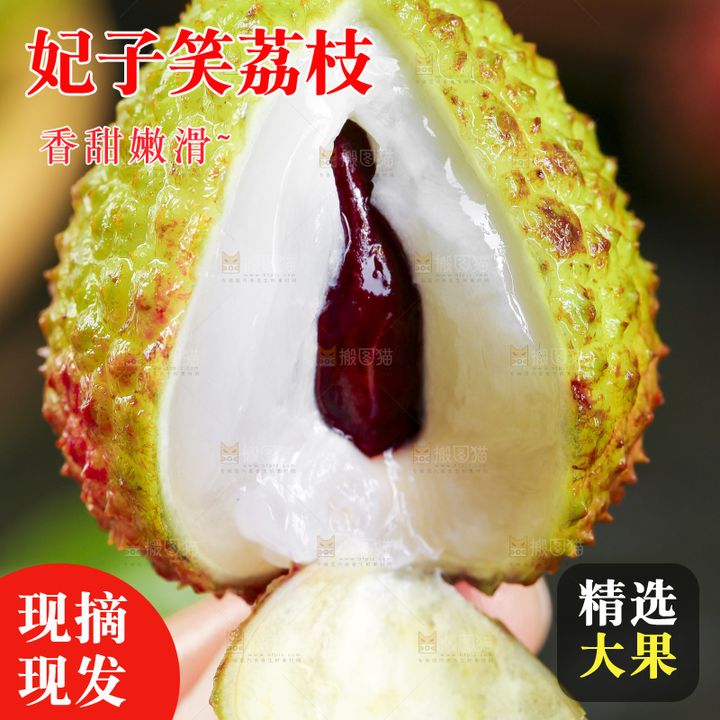 手里拿着海南妃子笑荔枝