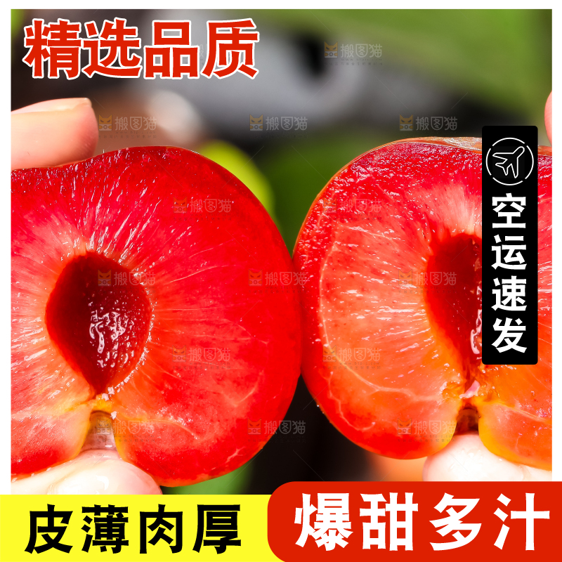 手里拿着广西红心李子