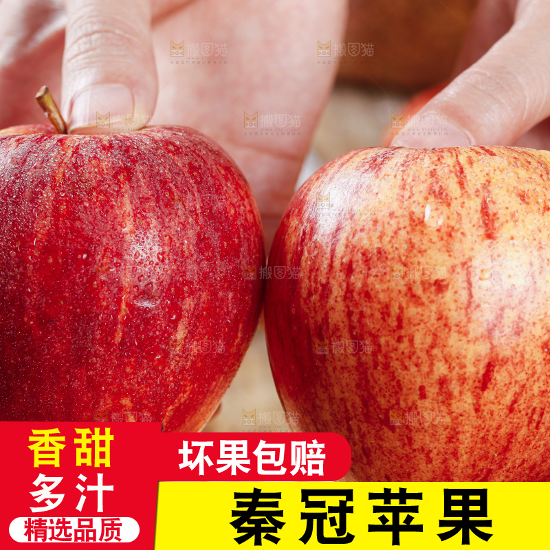 手里拿着秦冠苹果