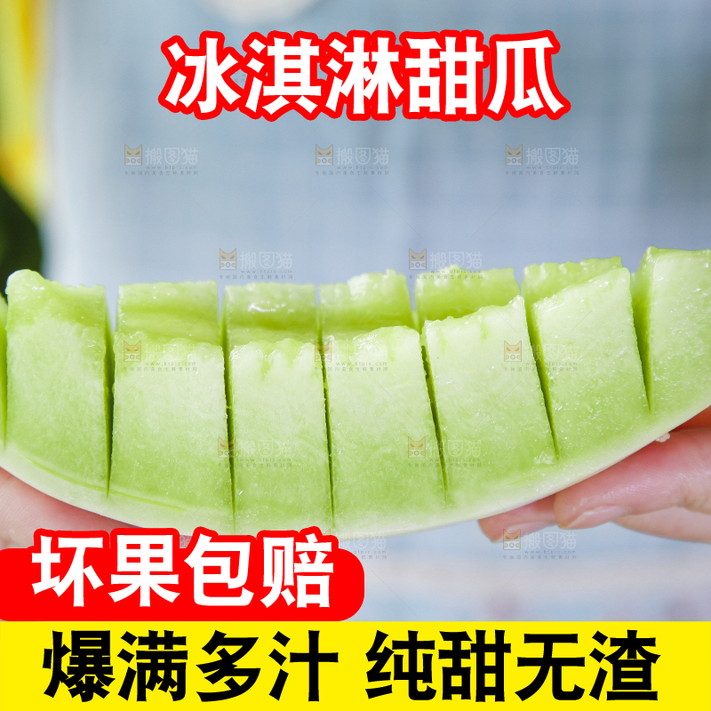 手里拿着山东玉菇甜瓜