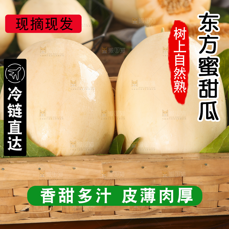 篮子里放着东方蜜瓜