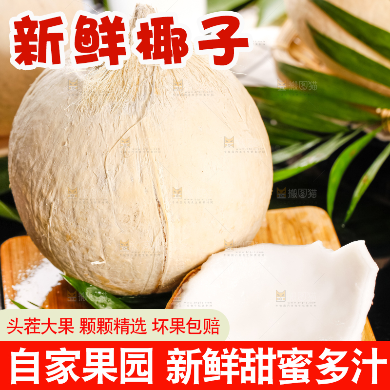 木底上摆放着椰子