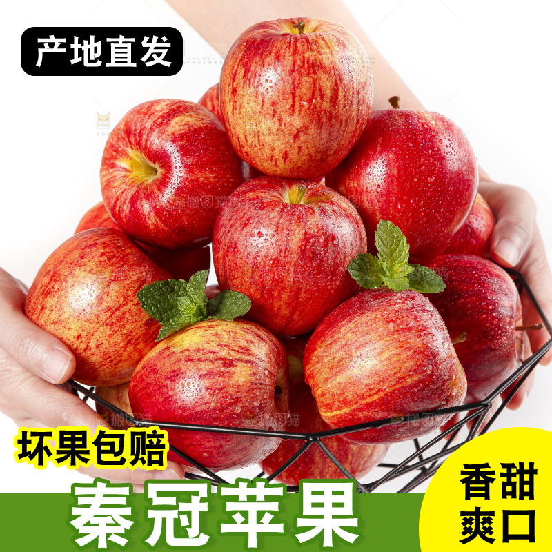 篮子里装着陕西秦冠苹果