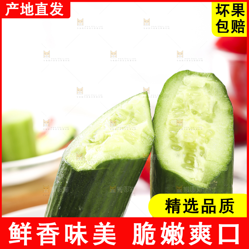 白底上放着小黄瓜