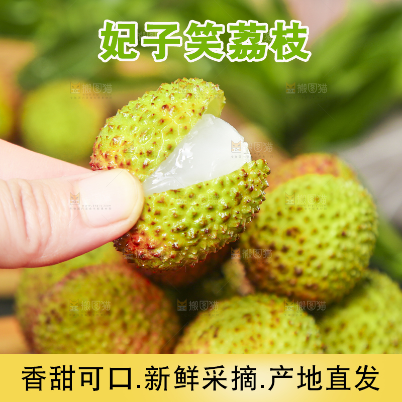 手里拿着妃子笑荔枝