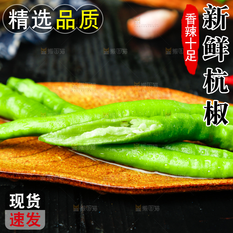 深底上摆放着青尖椒