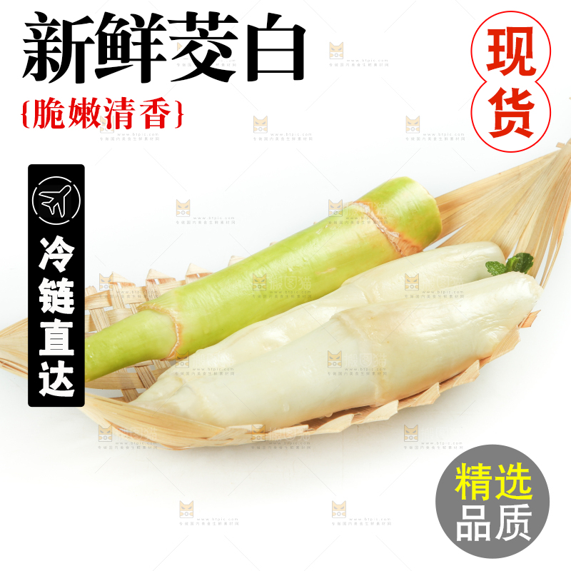 白底上摆放着茭笋