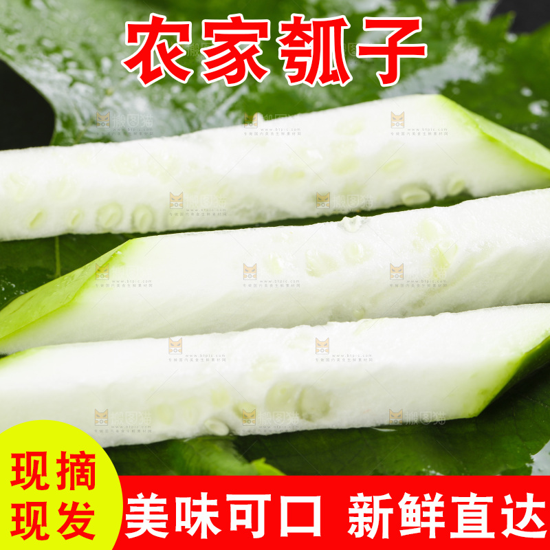 绿叶上放着切丝的瓠瓜