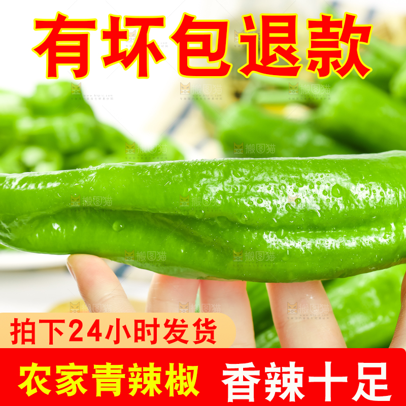 手里拿着青椒