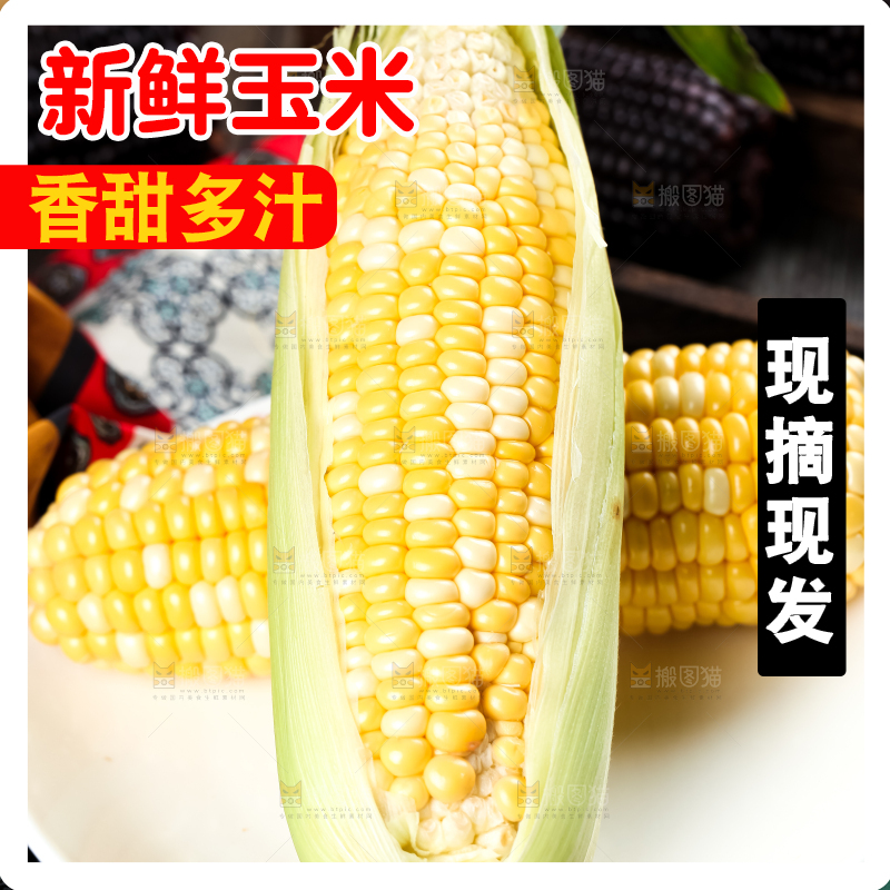 盘子里放着新鲜玉米