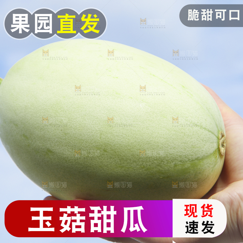 手里拿着新鲜玉菇蜜瓜