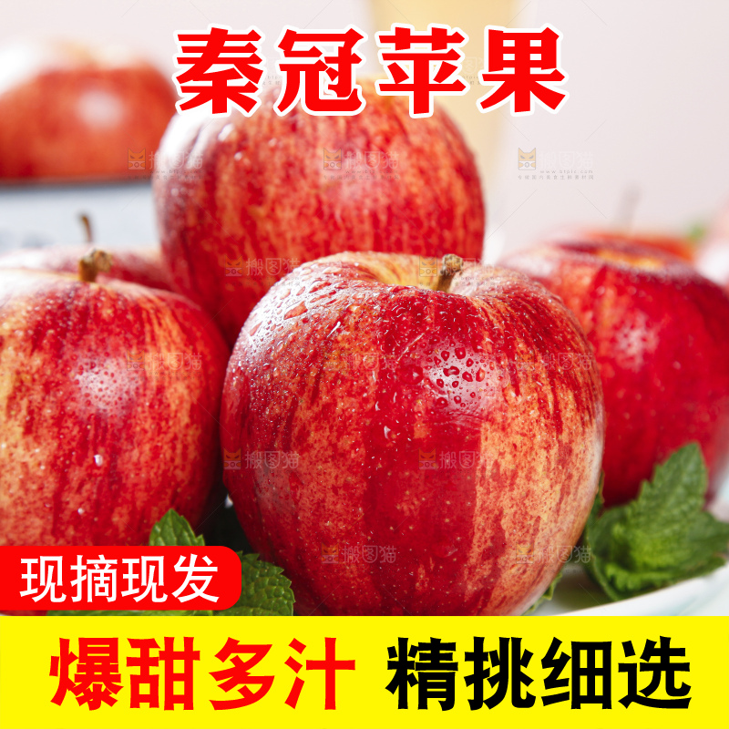 浅底上摆放着秦冠苹果