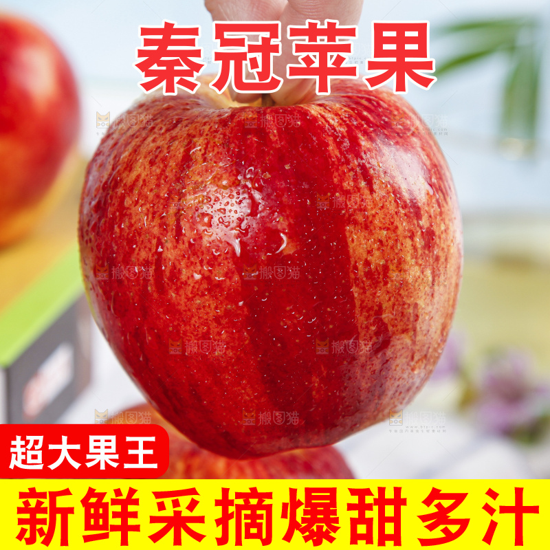 手里拿着秦冠苹果