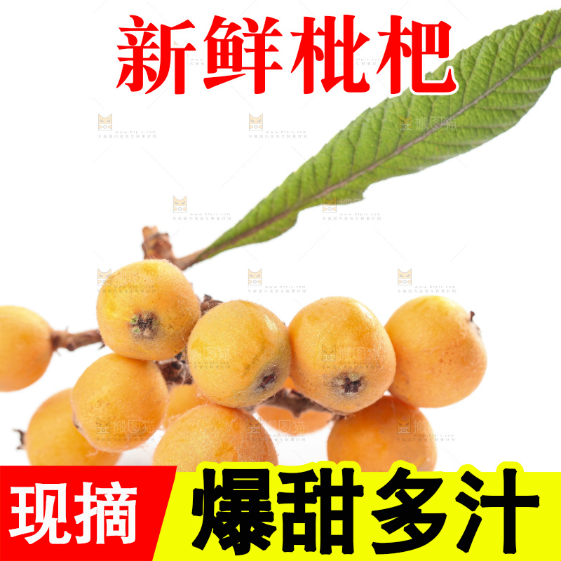 白底上放着云南蒙自枇杷