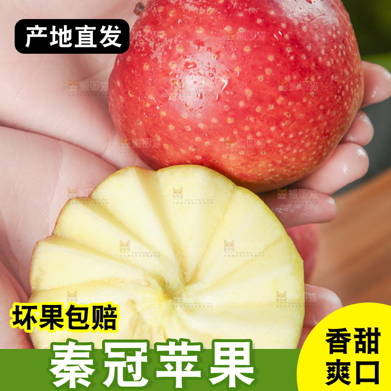 手里拿着秦冠苹果