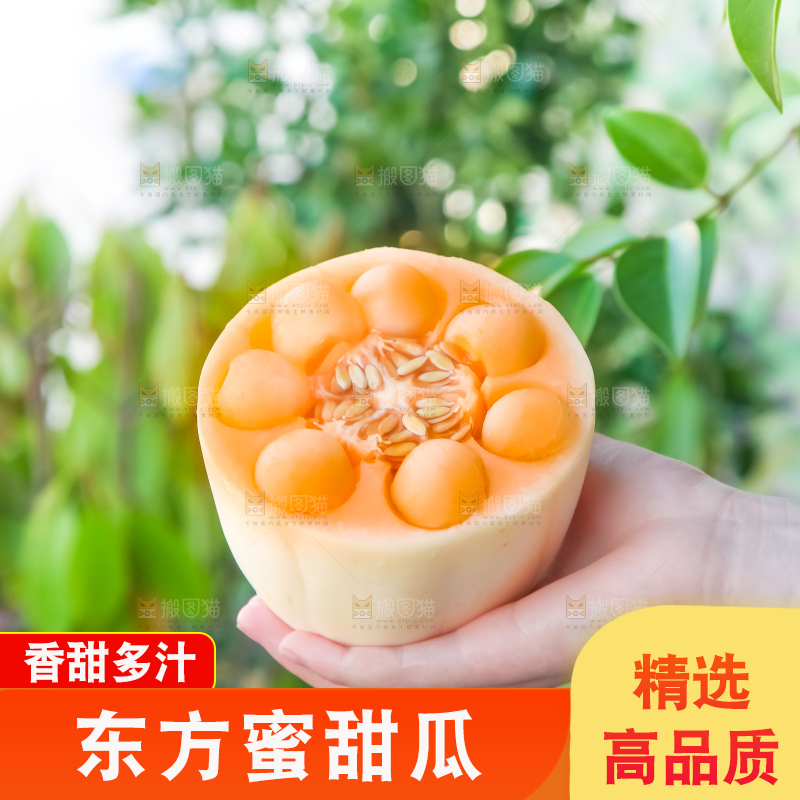 手里拿着蜜瓜