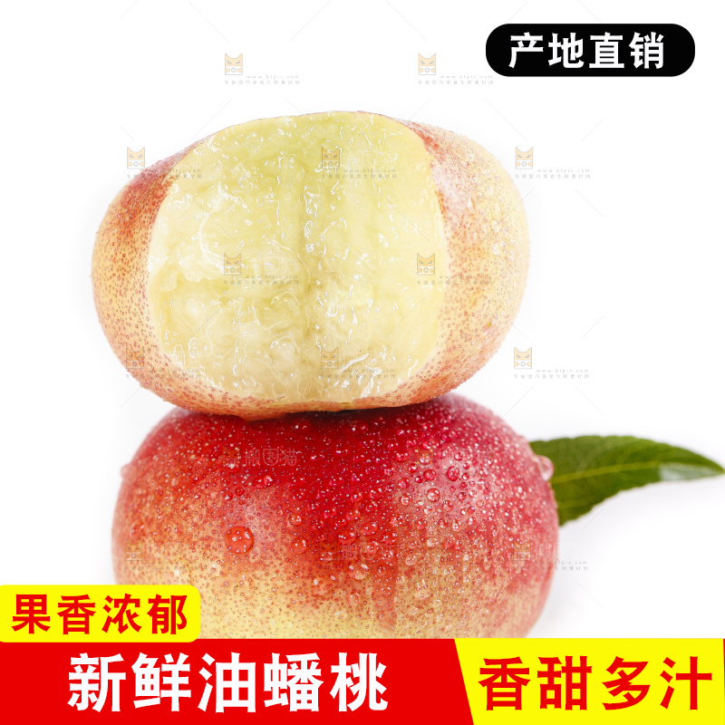 白底上的纽扣油蟠桃