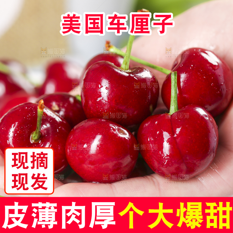 手里拿着大樱桃